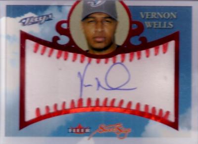 Vernon Wells certified autograph 2004 Fleer Sweet Sigs card #61/150