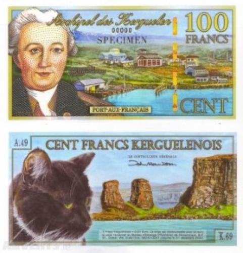 2010 100 Francs Kerguelen Islands "Specimen" Port-Aux- Francais: Cat Mint Condition