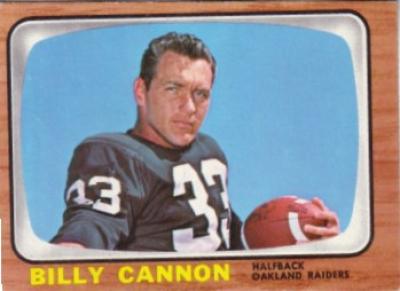 Billy Cannon Raiders 1966 Topps card #106 VgEx