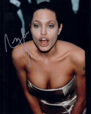 Angelina Jolie autographed 8x10 cleavage photo