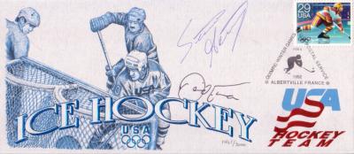 David Emma & Steve Heinze autographed 1992 USA Olympic Hockey USPS cachet