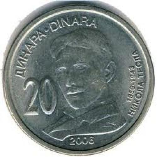 Coins; 20‑Dinara‑Nikola‑Tesla; Year: 2006