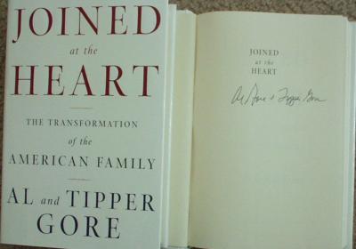 Al & Tipper Gore autographed Joined at the Heart hardcover book
