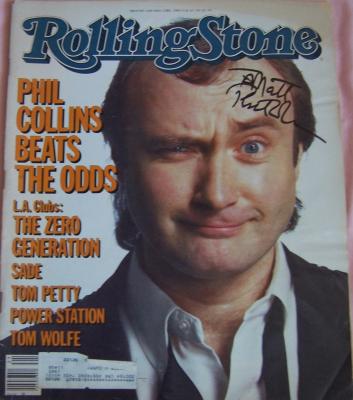 Phil Collins autographed 1985 Rolling Stone magazine (to Matt)