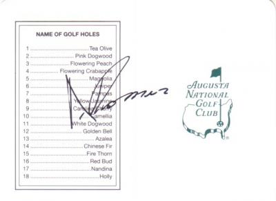 Andres Romero autographed Augusta National Masters scorecard