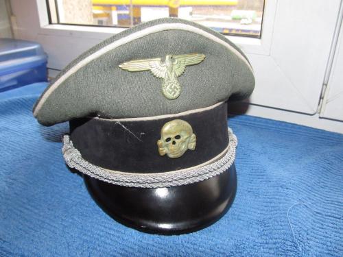 Original German Waffen SS Officer Visor Hat