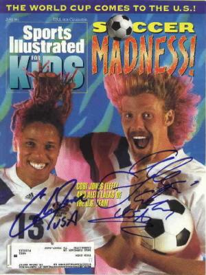 Cobi Jones & Alexi Lalas autographed 1994 SI for Kids magazine cover