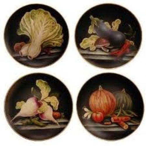 Handpainted porcelain decorative plates - set of 4