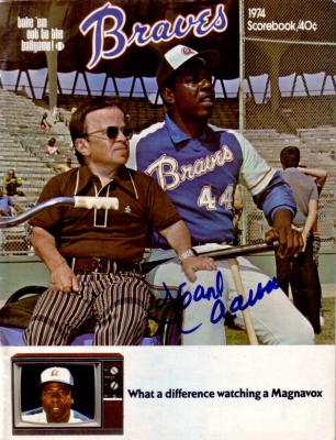Hank Aaron autographed Atlanta Braves Home Run 715 game program