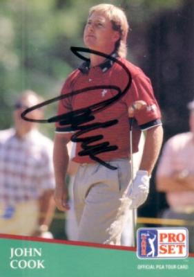 John Cook autographed 1991 Pro Set golf card