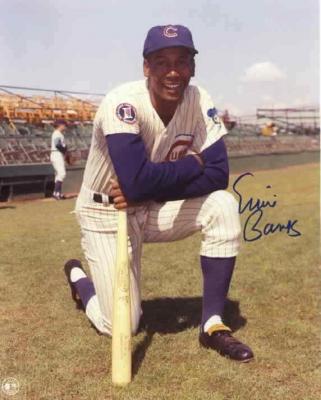 Ernie Banks autographed 8x10 Chicago Cubs photo