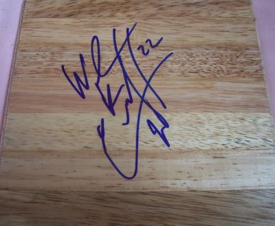Wayne Ellington (UNC) autographed basketball hardwood floor