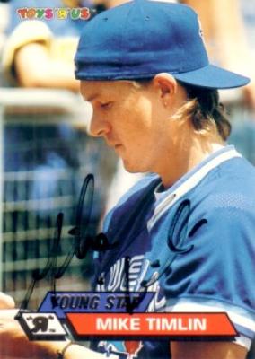 Mike Timlin autographed Toronto Blue Jays 1993 Toys R Us card