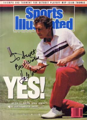 Hale Irwin autographed 1990 U.S. Open Sports Illustrated (to Scott)