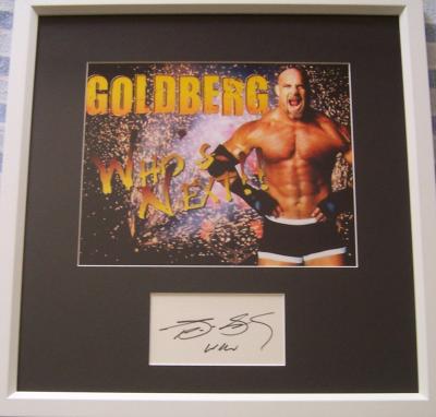 Bill Goldberg autograph matted & framed with 8x10 wrestling photo