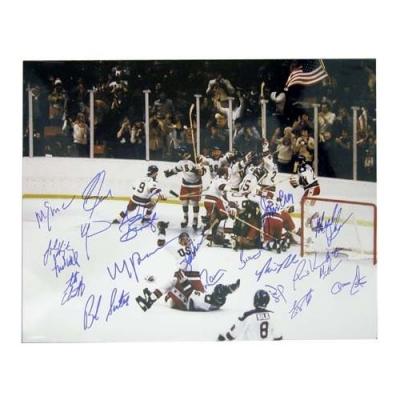 1980 Miracle on Ice USA Olympic Hockey Team autographed 16x20 poster size photo