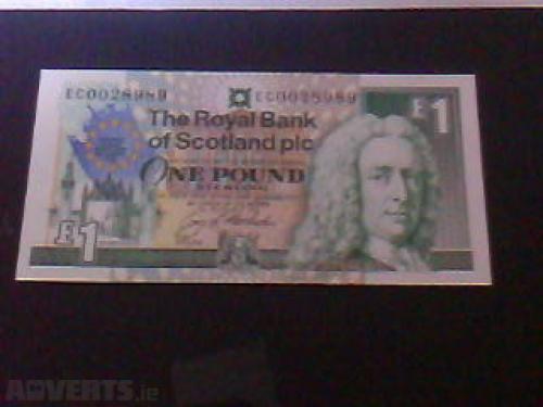 1 Pound Scottish Banknote Uncirculated UNC-1992