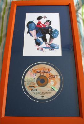 Tony Hawk autographed Pro Skater CD matted & framed with 5x7 photo