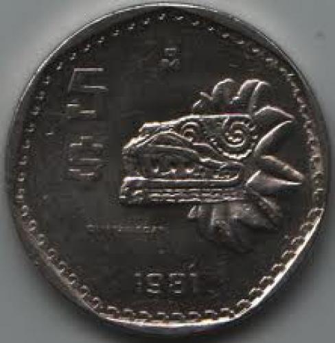 Coins; Mexico 5 Peso 1981