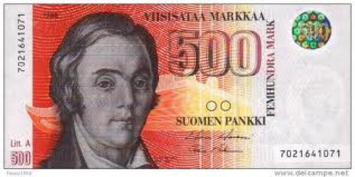 Banknotes; Finland 500-markka