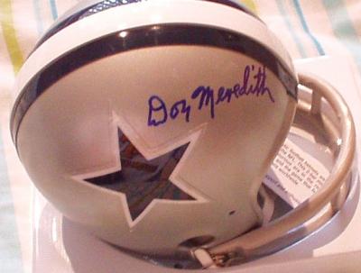 Don Meredith autographed Dallas Cowboys throwback mini helmet
