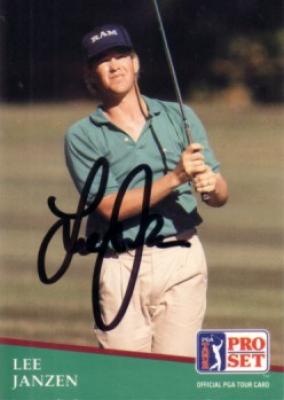 Lee Janzen autographed 1991 Pro Set golf card