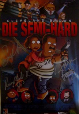 Cleveland Show cast autographed 2011 poster (Mike Henry Sanaa Lathan)