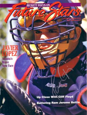 Javy Lopez autographed Atlanta Braves 1994 Beckett magazine cover