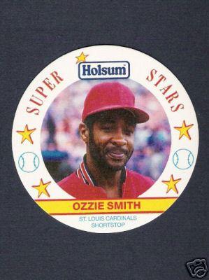 Ozzie Smith Cardinals 1989 Holsum disc