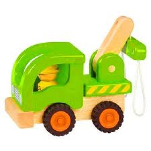 Toy tow truck; toys for boys; 2+ age wooden toy cars