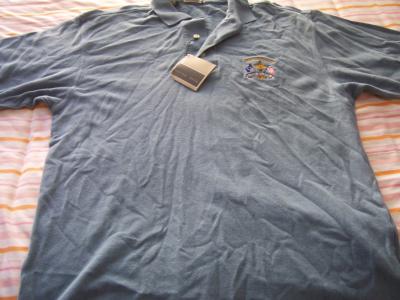 2002 Ryder Cup Cutter & Buck blue golf shirt MEDIUM NEW