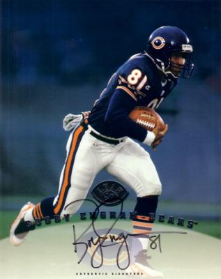 Bobby Engram certified autograph Chicago Bears 1997 Leaf 8x10 photo card