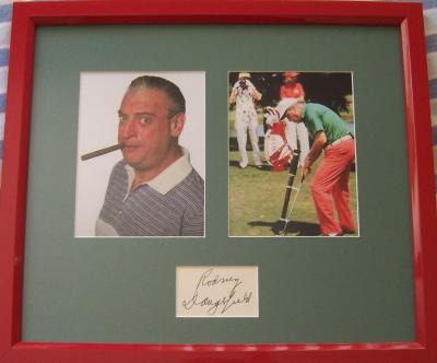 Rodney Dangerfield autograph framed with Caddyshack photos