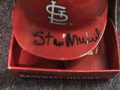 Stan Musial autographed St. Louis Cardinals mini helmet