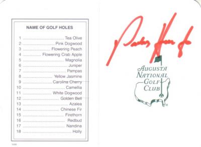 Padraig Harrington autographed Augusta National Masters scorecard