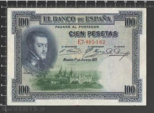 Spain -100 pesetas 1925