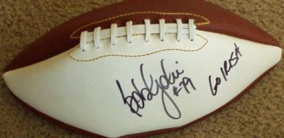 Bob Golic (Notre Dame) autographed full size white panel football