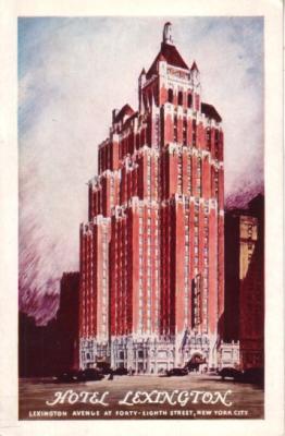 Hotel Lexington New York City vintage postcard (1930s)