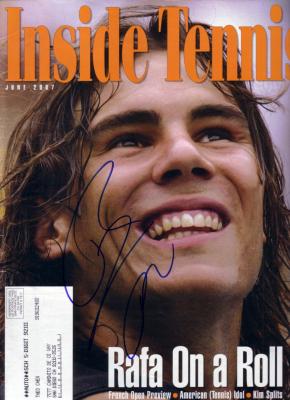 Rafael Nadal autographed 2007 Inside Tennis magazine