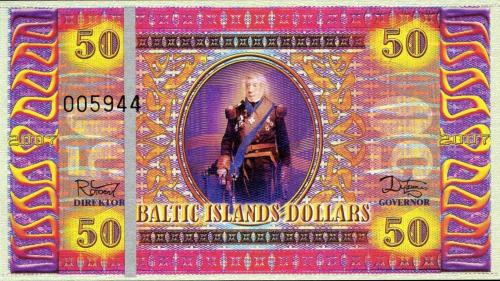 BALTIC ISLANDS 50 Dollars 2007 UNC FANTASY uncirculated note