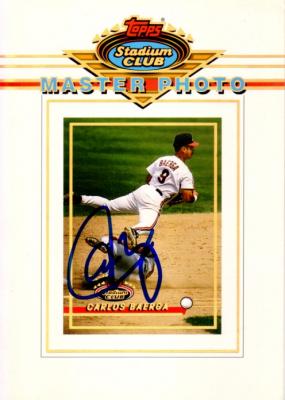 Carlos Baerga autographed Cleveland Indians 1993 Stadium Club 5x7 Master Photo