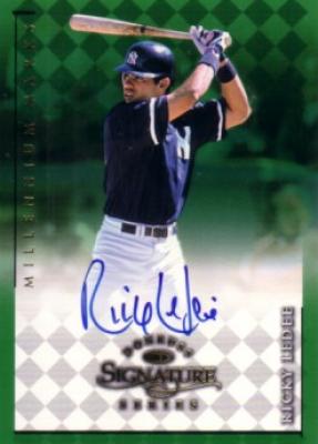 Ricky Ledee certified autograph Yankees 1998 Donruss Signature Millenium Marks card