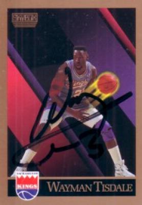 Wayman Tisdale autographed Sacramento Kings 1990-91 SkyBox card
