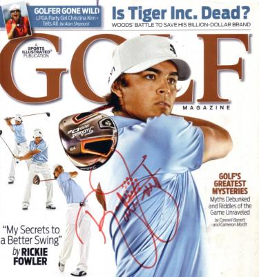 Rickie Fowler autographed Golf Magazine cover (trimmed)