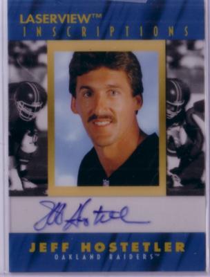 Jeff Hostetler certified autograph Oakland Raiders 1996 Pinnacle Inscriptions card