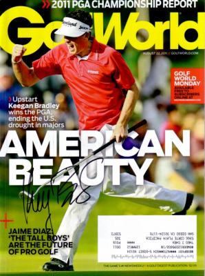 Keegan Bradley autographed 2011 PGA Championship Golf World magazine