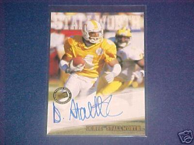 Donte Stallworth certified autograph Tennessee Volunteers 2002 Press Pass card