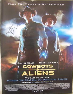 Jon Favreau autographed Cowboys and Aliens mini movie poster
