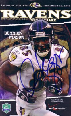 Derrick Mason autographed Baltimore Ravens 2006 Gameday program