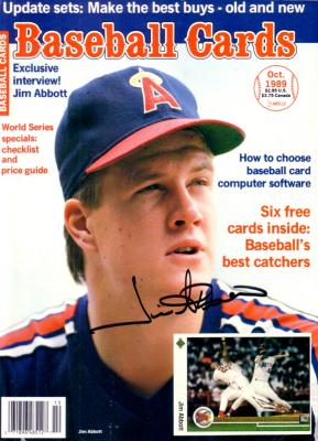 Jim Abbott autographed Angels 1989 Baseball Cards magazine cover